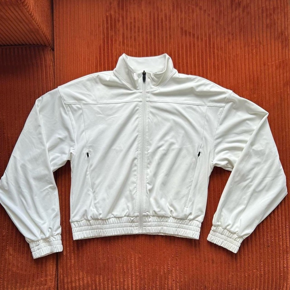 Splits59 white cropped zip-up jacket
